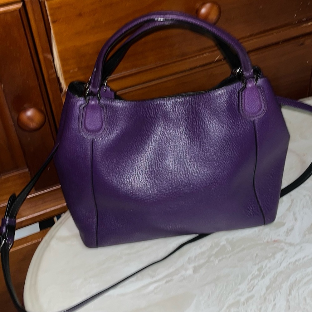 ✨ Coach Edie 31 Purple Pebbled Leather Shoulder Bag / Tote ✨ - Picture 2 of 7